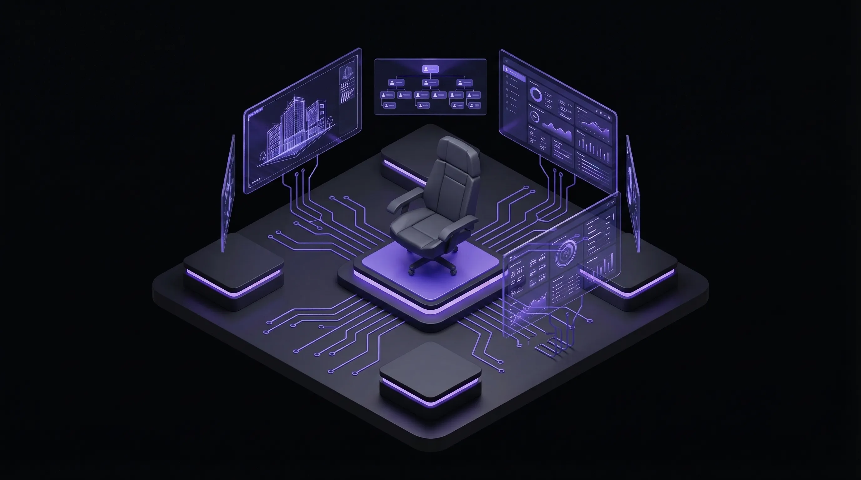 Strategic technical leadership discussion between business stakeholders reviewing architecture diagrams