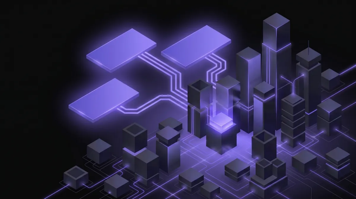 Abstract network of Google Ads campaign channels converging into a single automated flow