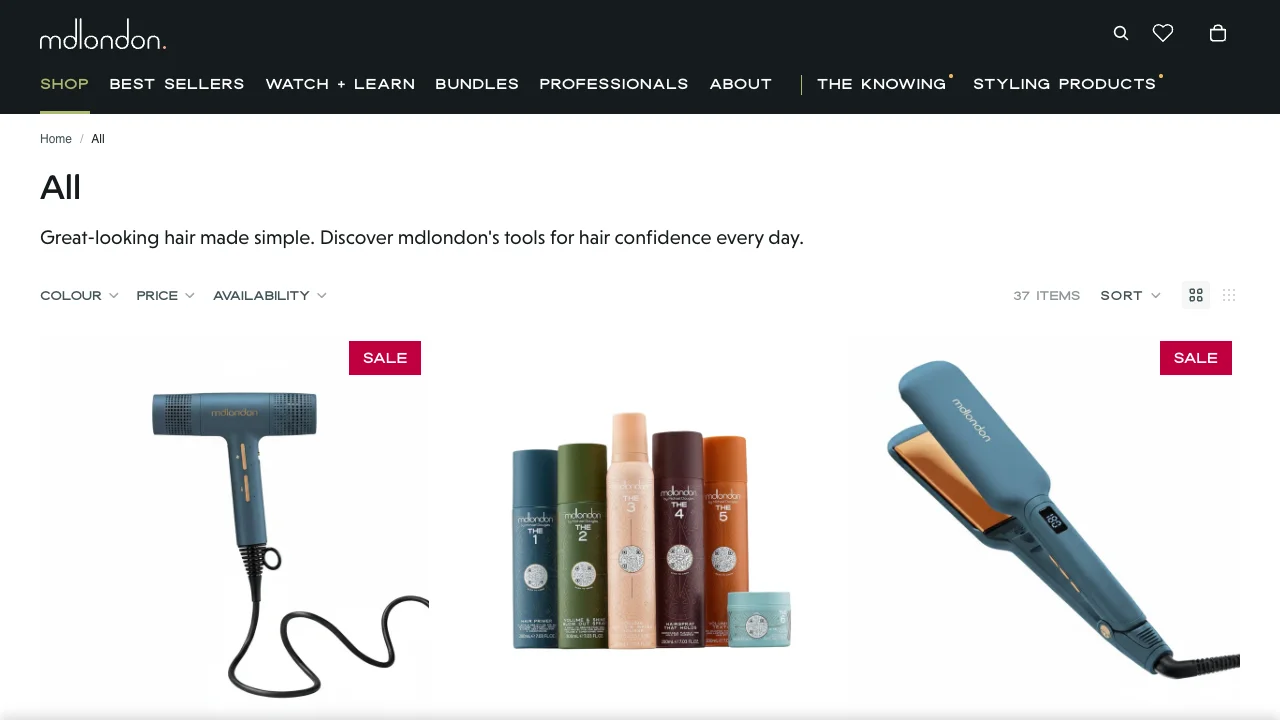 mdlondon product collection — All styling tools