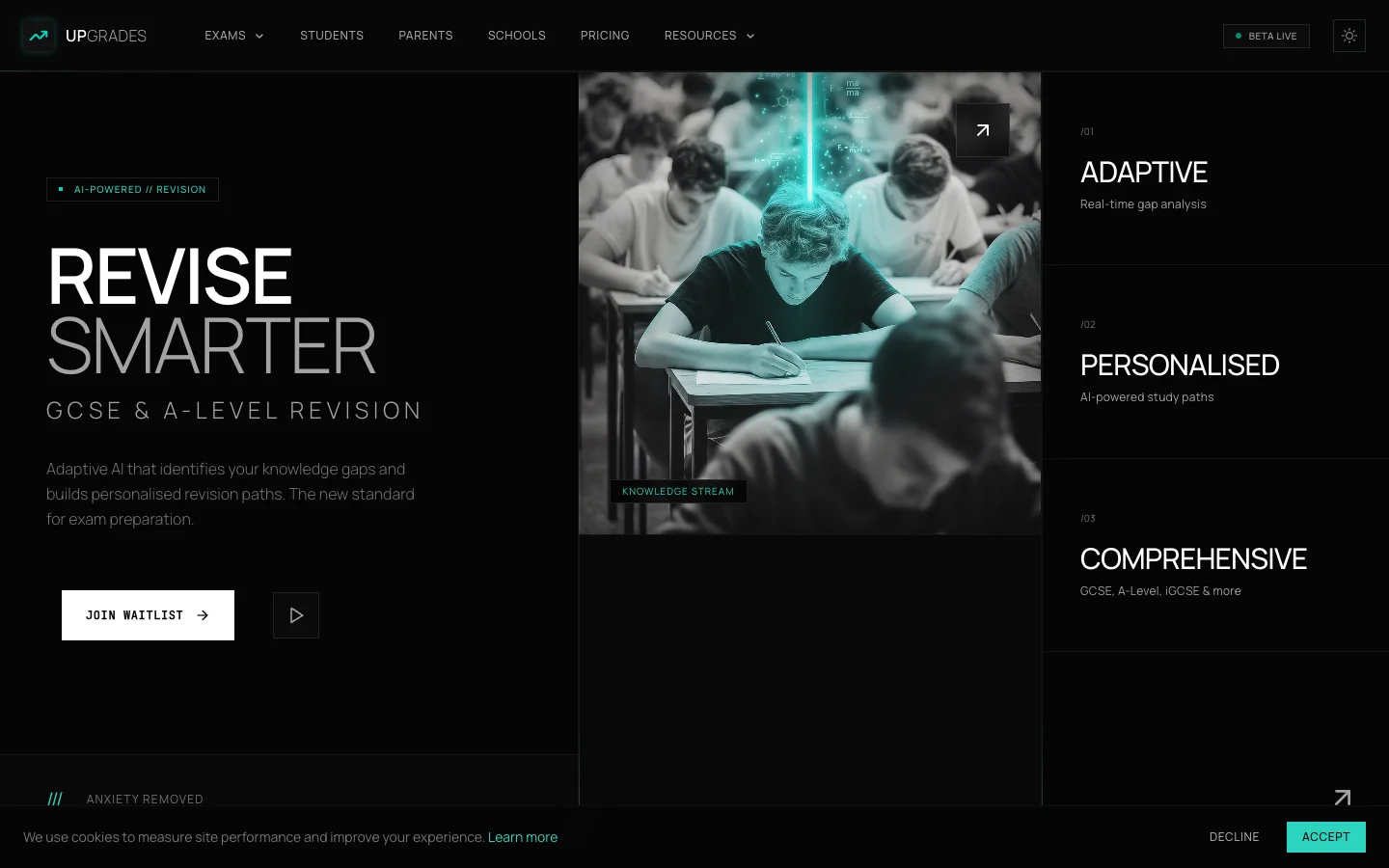 UpGrades homepage — Revise Smarter, GCSE & A-Level Revision