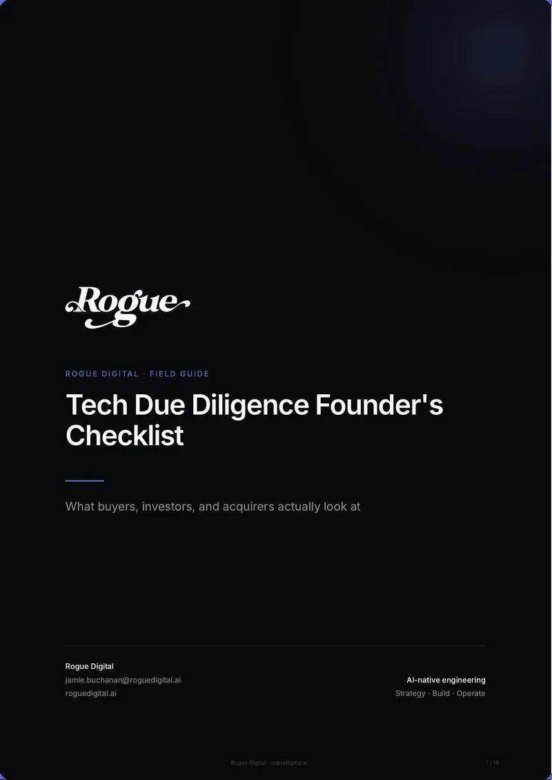 Tech Due Diligence Founder's Checklist cover preview